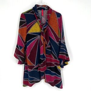IC‎ by Connie K Sweater Womens S Tunic Rainbow Geometric Retro